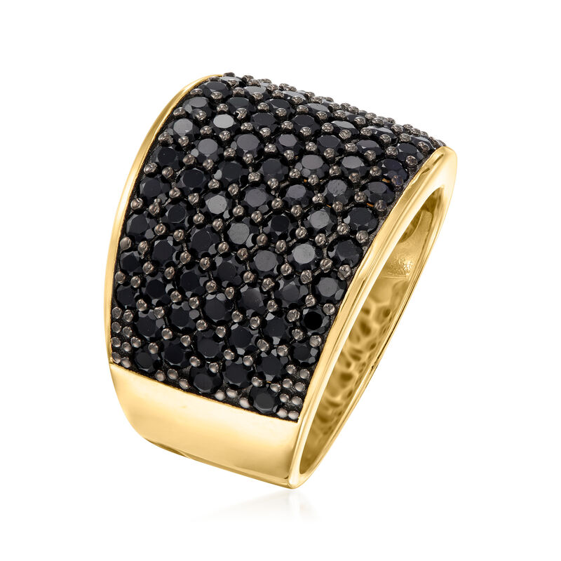 3.80 ct. t.w. Pave Black Spinel Ring in 18kt Gold Over Sterling image number 2