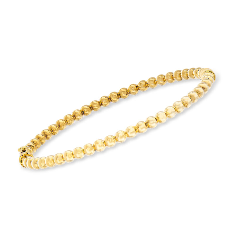 Italian 3.8mm 14kt Yellow Gold Beaded Bangle Bracelet image number 0