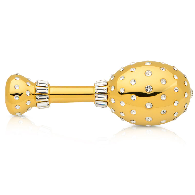 Crystamas Crystal 24kt Gold-Plated Baby Rattle image number 0