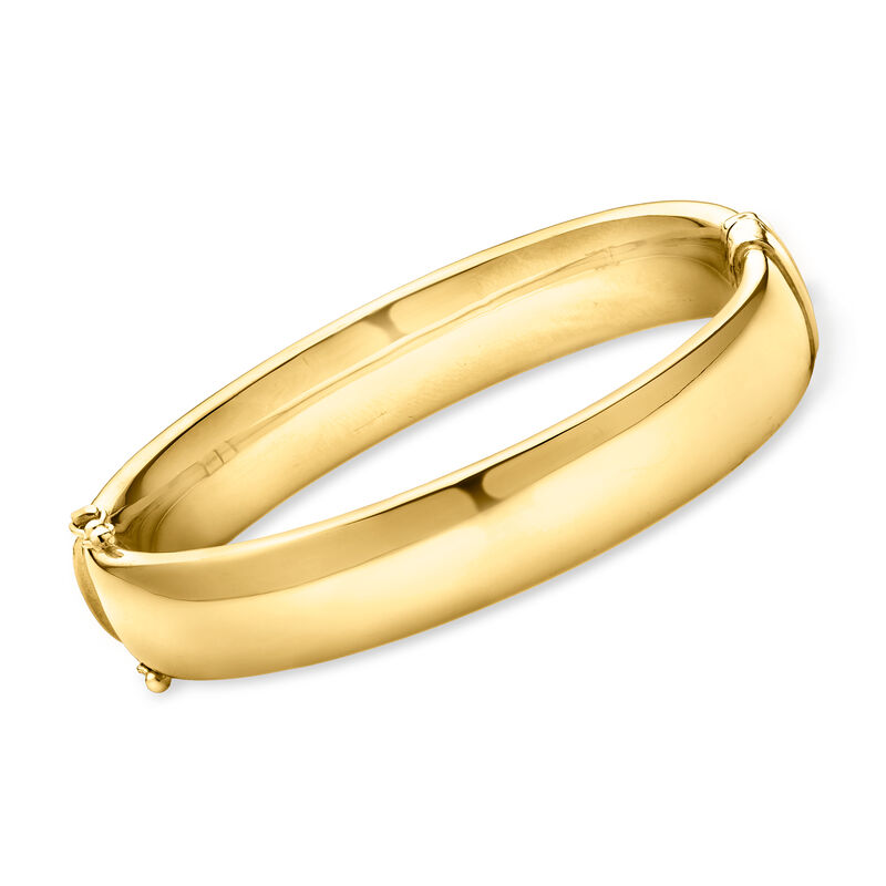 12mm 14kt Yellow Gold-Plated Bangle Bracelet image number 0