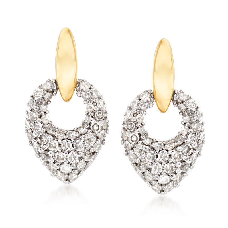.39 ct. t.w. Diamond Doorknocker Drop Earrings in 14kt Two-Tone Gold image number 0