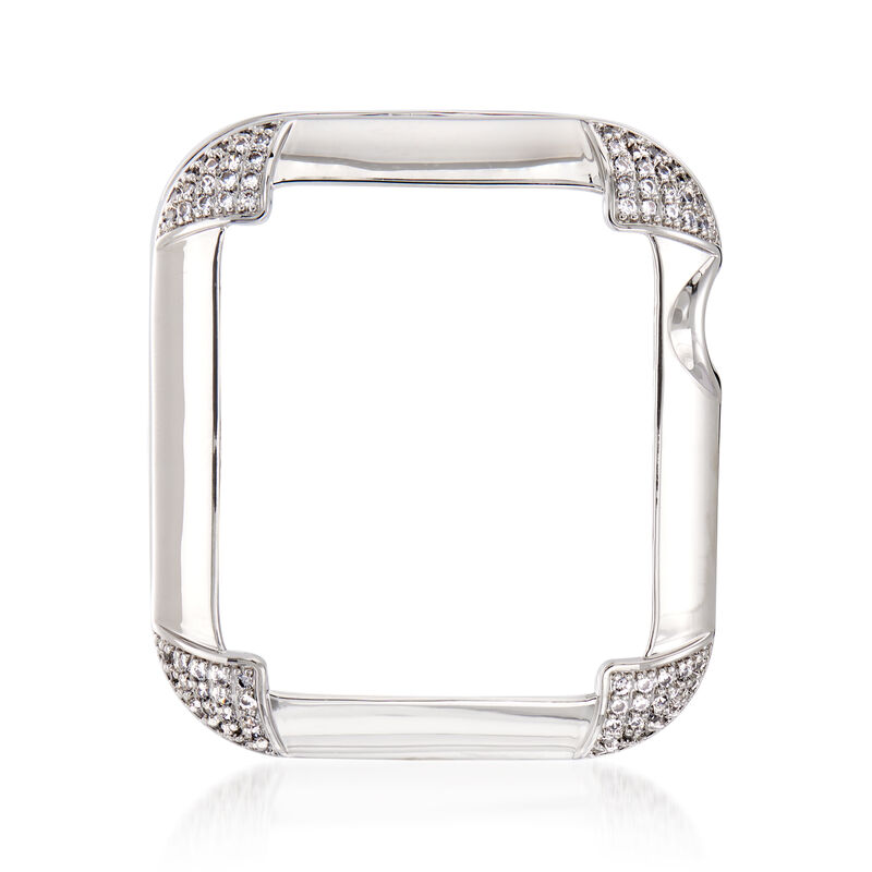 .66 ct. t.w. CZ Apple-Inspired Bezel Watch Case in Silver-Plated Brass image number 2