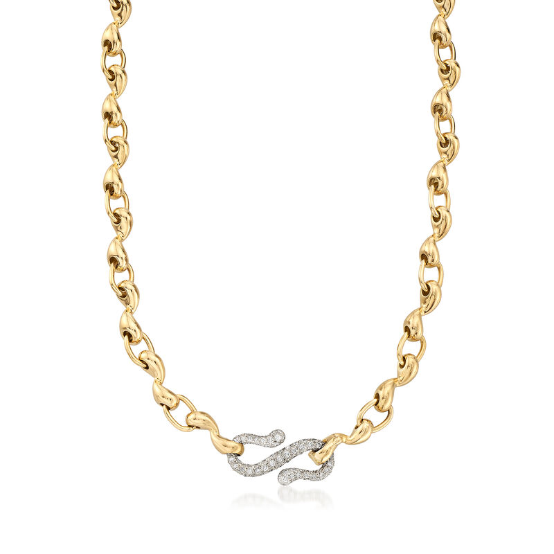 C. 1990 Vintage Tiffany Jewelry 1.70 ct. t.w. Diamond Necklace in 18kt Yellow Gold. 16.5&quot; image number 1