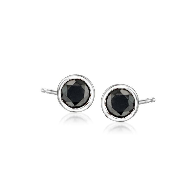 .50 ct. t.w. Black Diamond Stud Earrings in 14kt White Gold  image number 0