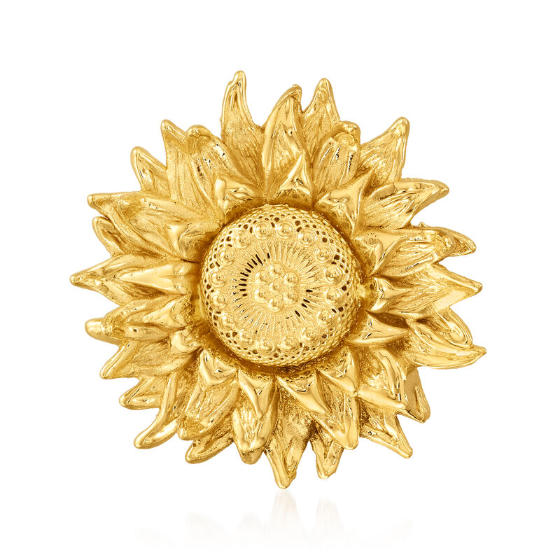 Italian 14kt Yellow Gold Sunflower Pin image number 0
