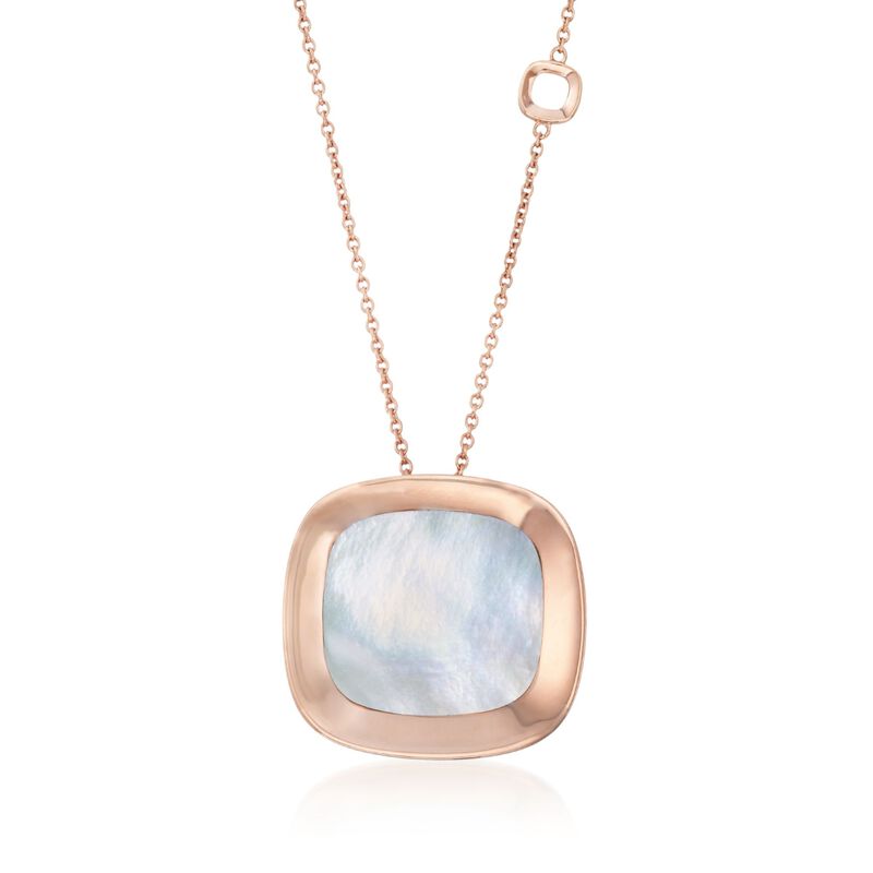 Roberto Coin &quot;Carnaby Street&quot; Mother-Of-Pearl Pendant Necklace in 18kt Rose Gold image number 0