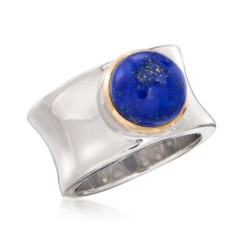 Lapis Cabochon Ring in 14kt Yellow Gold and Sterling Silver image number 3