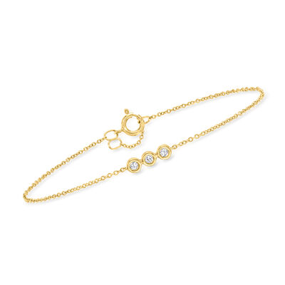 .10 ct. t.w. Bezel-Set Diamond Bracelet in 10kt Yellow Gold