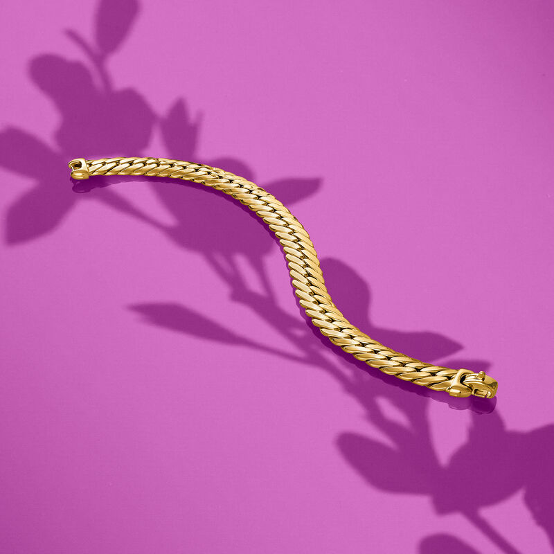 Italian 14kt Yellow Gold Cuban-Link Bracelet image number 3