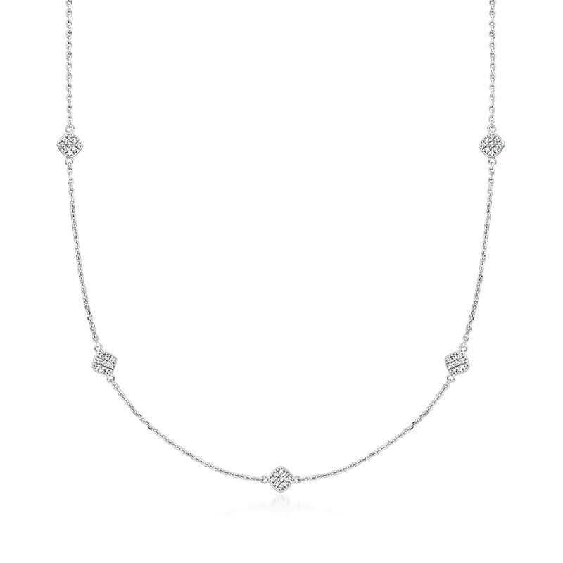 .50 ct. t.w. Diamond Station Necklace in Sterling Silver image number 0