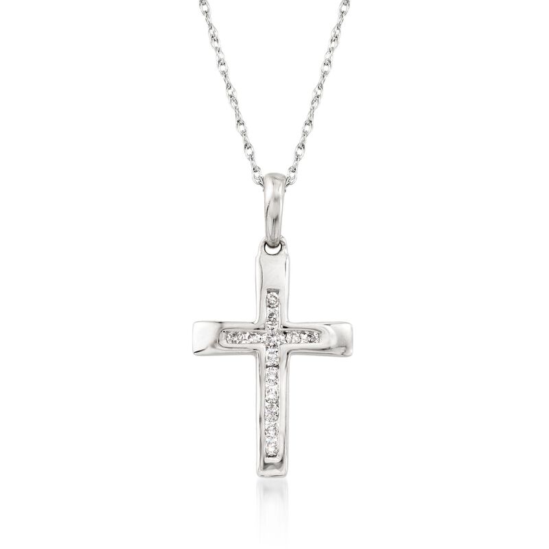 .12 ct. t.w. Diamond Cross Pendant Necklace in 14kt White Gold image number 0