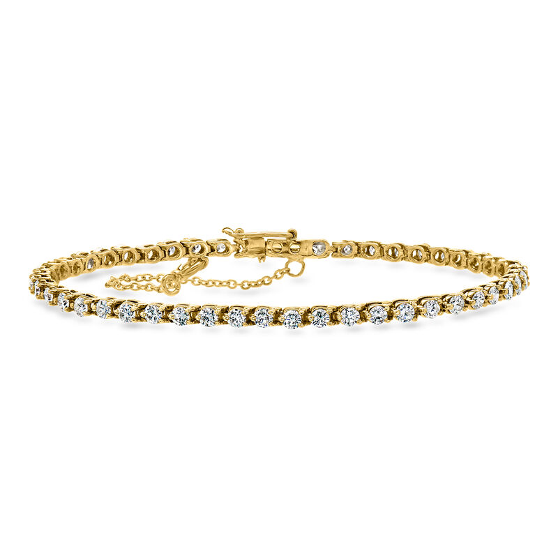 C. 1990 Vintage 2.00 ct. t.w. Diamond Tennis Bracelet in 18kt Yellow Gold. 7" image number 0