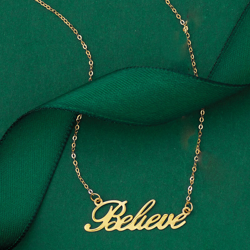 Italian 14kt Yellow Gold &quot;Believe&quot; Necklace image number 2