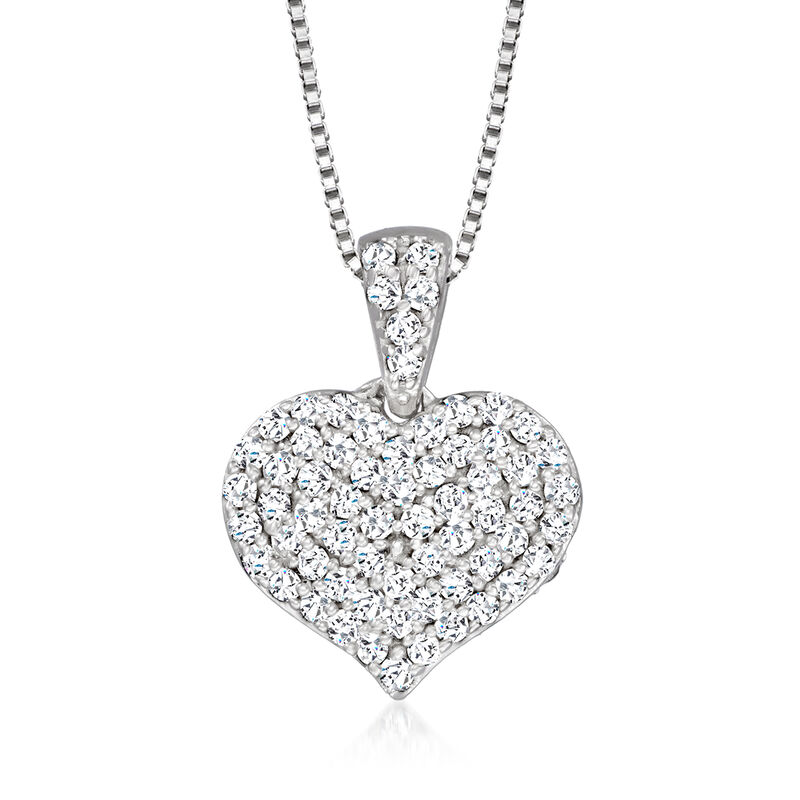 1.00 ct. t.w. Black and White Diamond Reversible Heart Necklace in Sterling Silver image number 2