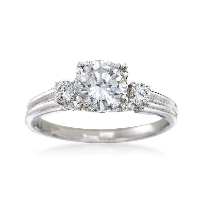 C. 2000 Vintage .90 ct. t.w. Diamond Ring in Platinum. Size 4 image number 0