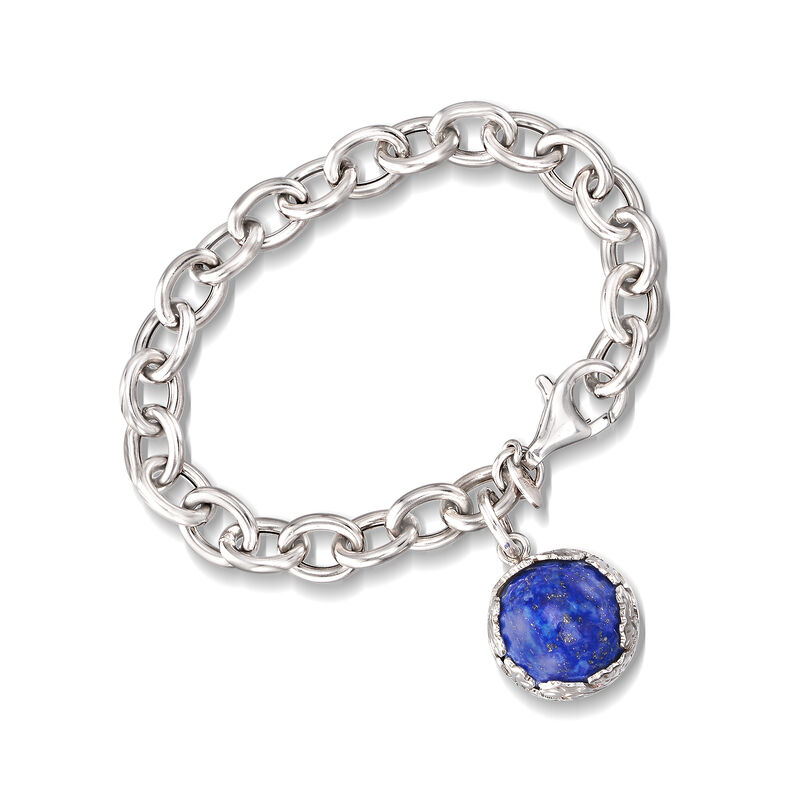 Italian Lapis Cable Chain Bracelet in Sterling Silver image number 0