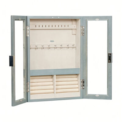 Mele & Co. &quot;Leia&quot; Oceanside Gray-Finish Hanging Jewelry Cabinet