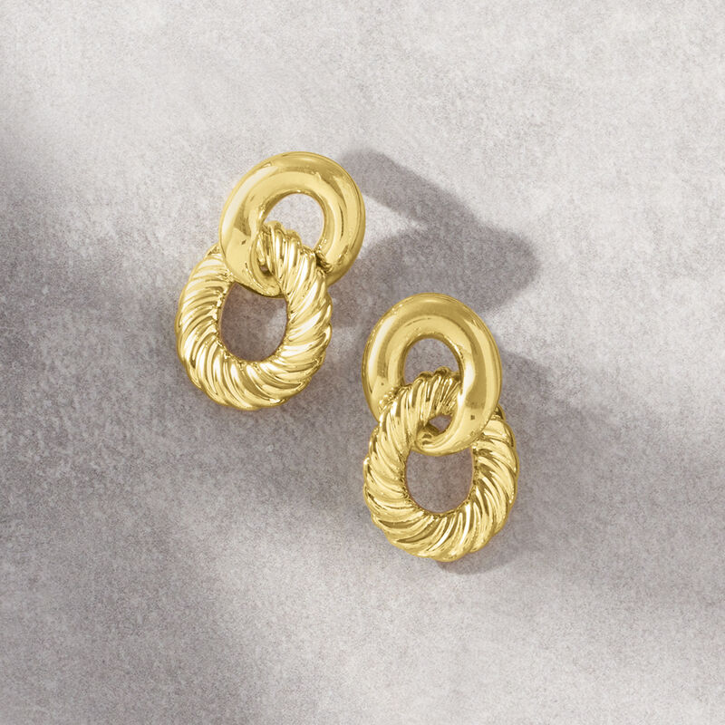 Italian Andiamo 14kt Yellow Gold Over Resin Drop Earrings image number 2