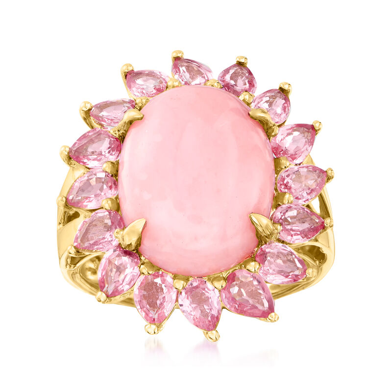 Pink Opal and 2.80 ct. t.w. Pink Sapphire Ring in 14kt Yellow Gold image number 0