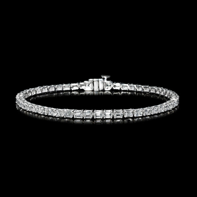 5.00 ct. t.w. Emerald-Cut Lab-Grown Diamond Tennis Bracelet in 14kt White Gold image number 2