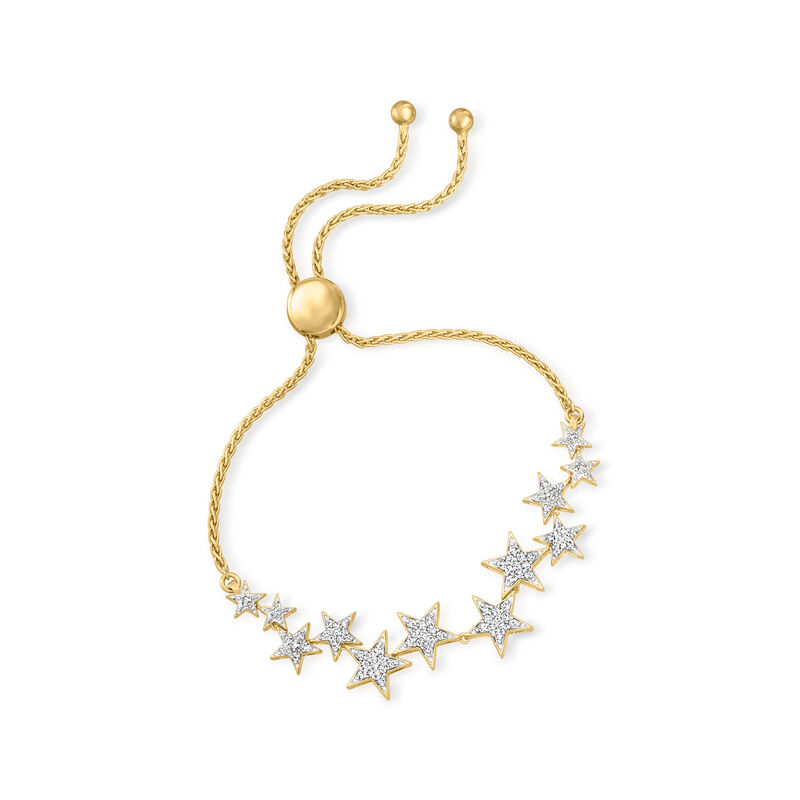 .50 ct. t.w. Diamond Star Bolo Bracelet in 18kt Gold Over Sterling image number 2