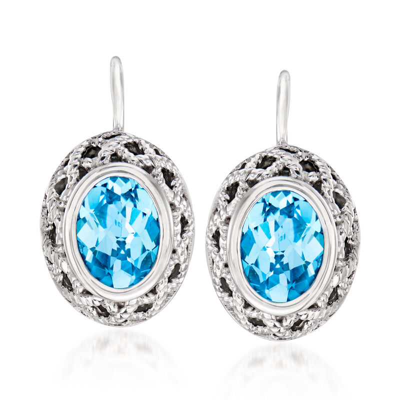 Andrea Candela &quot;Rioja&quot; 3.30 ct. t.w. Blue Topaz Drop Earrings in Sterling Silver image number 0