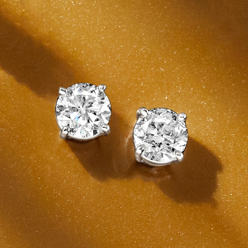 1.50 ct. t.w. Diamond Stud Earrings in 14kt White Gold  image number 3