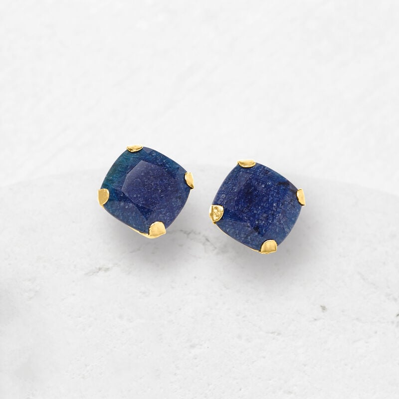 5.50 ct. t.w. Sapphire Martini Stud Earrings in 14kt Yellow Gold image number 2
