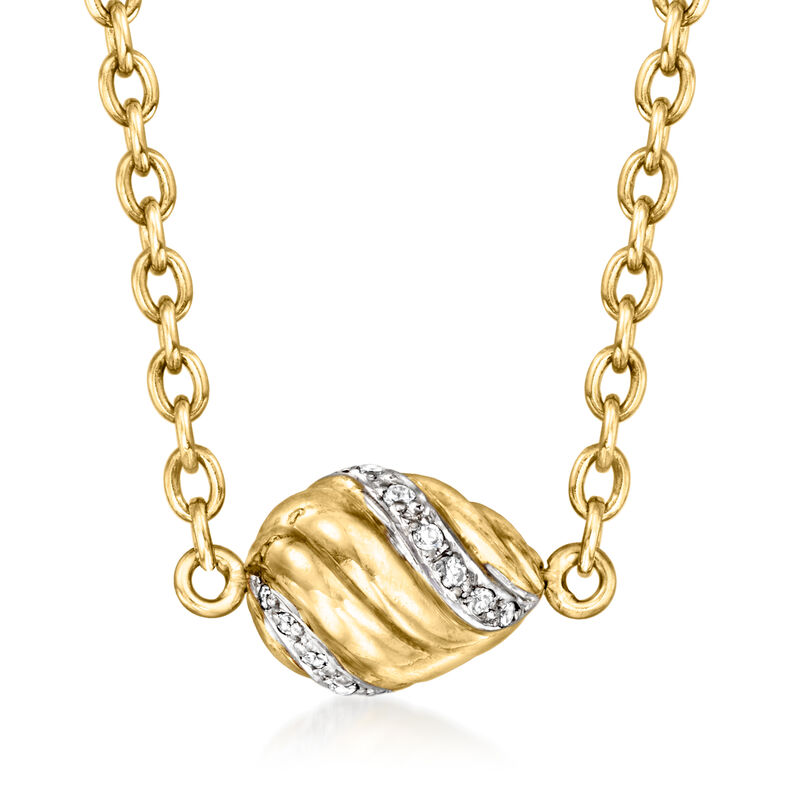 C. 1990 Vintage Cartier Diamond-Accented Necklace in 18kt Yellow Gold  image number 0