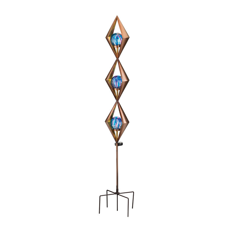Regal Blue &quot;Triple Diamond&quot; Outdoor Decorative Solar Garden Stake image number 0