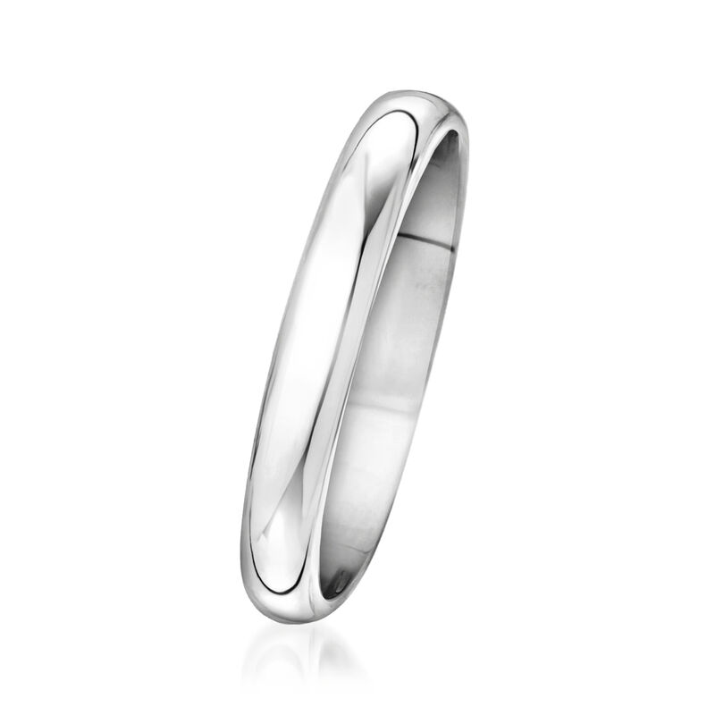 Women's 3mm 14kt White Gold Band. Size 6 image number 2
