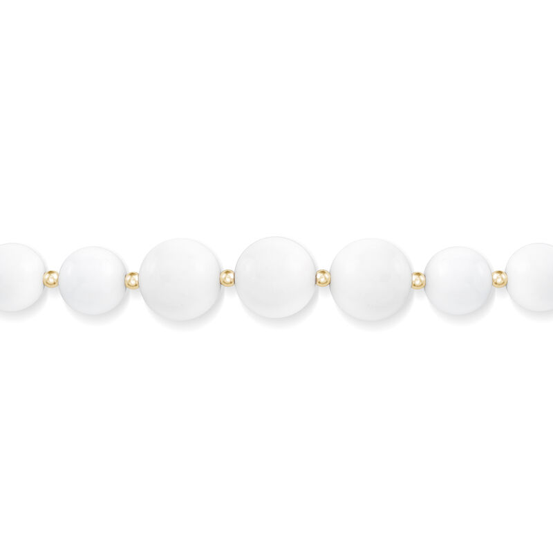6-14mm White Agate Graduated Necklace in 14kt Yellow Gold image number 2