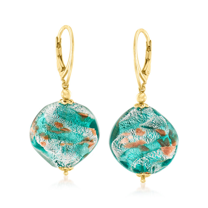 Italian Multicolored Murano Glass Bead Drop Earrings in 18kt Gold Over Sterling image number 0