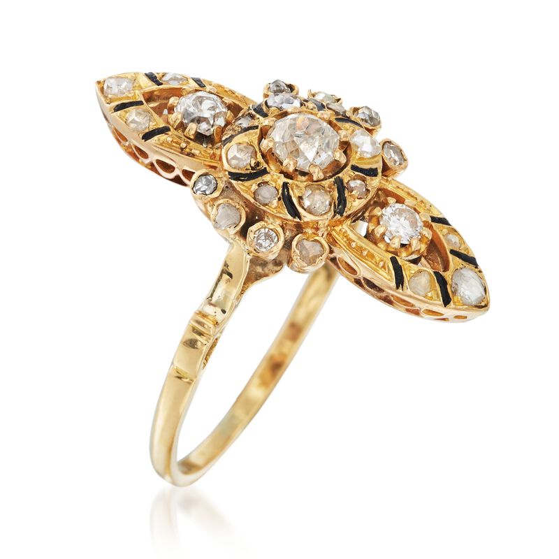 C. 1980 Vintage .55 ct. t.w. Diamond Dinner Ring in 18kt Yellow Gold. Size 6.75 image number 2