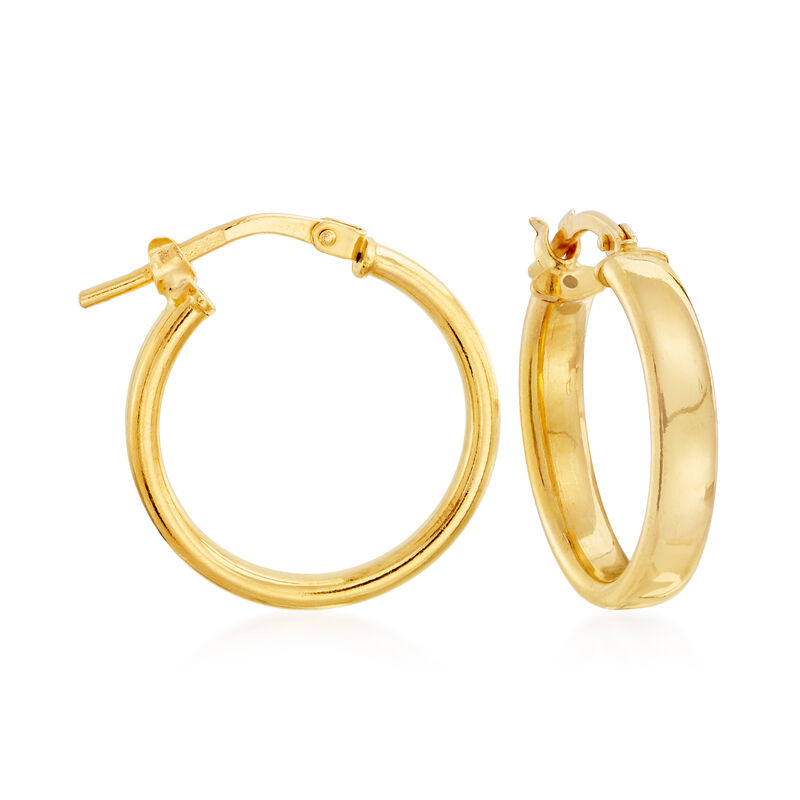 Italian 18kt Gold Over Sterling Jewelry Set: Three Pairs of Hoop Earrings image number 7