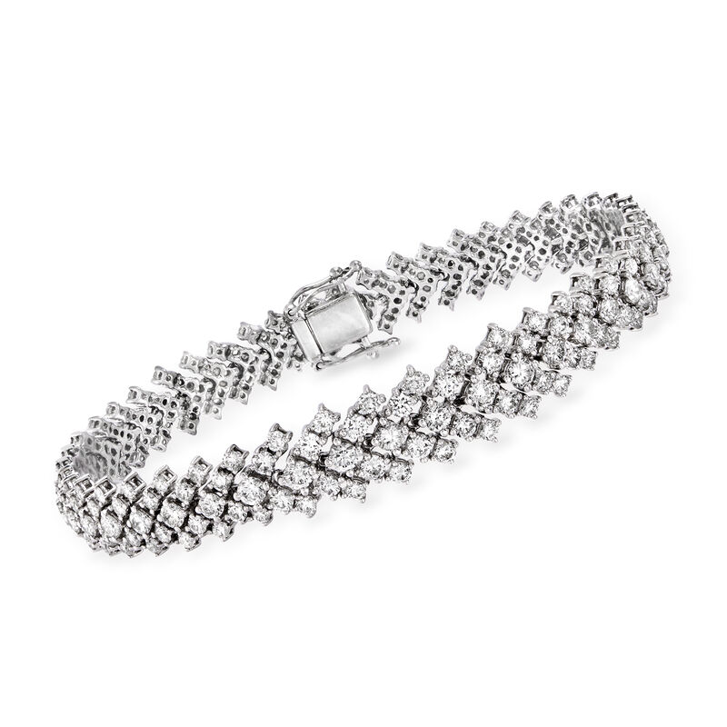8.49 ct. t.w. Diamond Graduated Bracelet in 18kt White Gold. 7.25&quot; image number 0