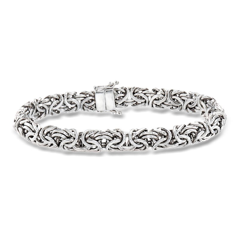 Sterling Silver Byzantine Bracelet with Magnetic Clasp image number 0