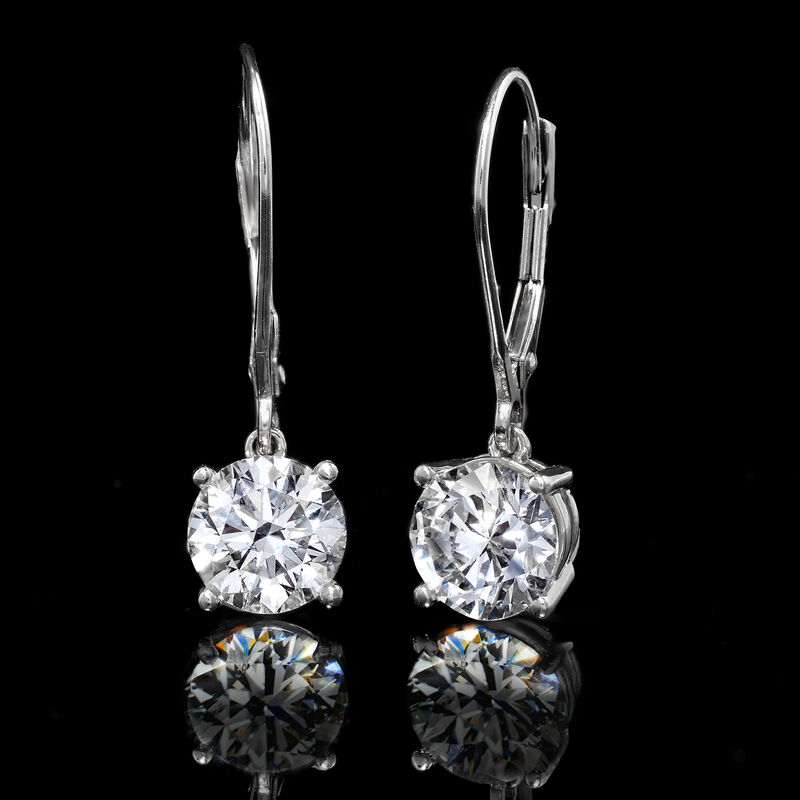 3.00 ct. t.w. Lab-Grown Diamond Drop Earrings in 14kt White Gold  image number 2