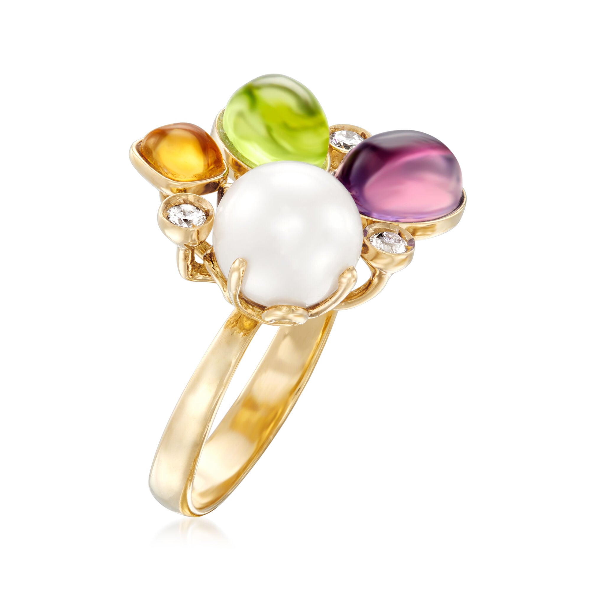 C. 1990 Vintage Superoro 8mm Cultured Pearl and 4.10 ct. t.w.