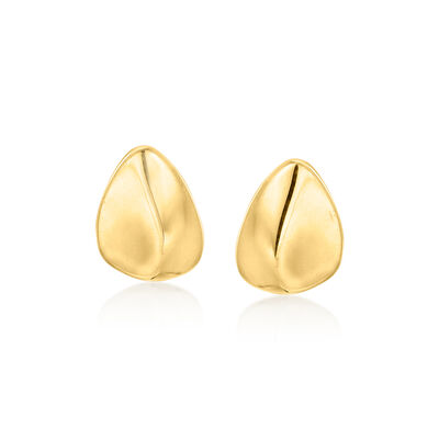 Italian 14kt Yellow Gold Domed Teardrop Stud Earrings