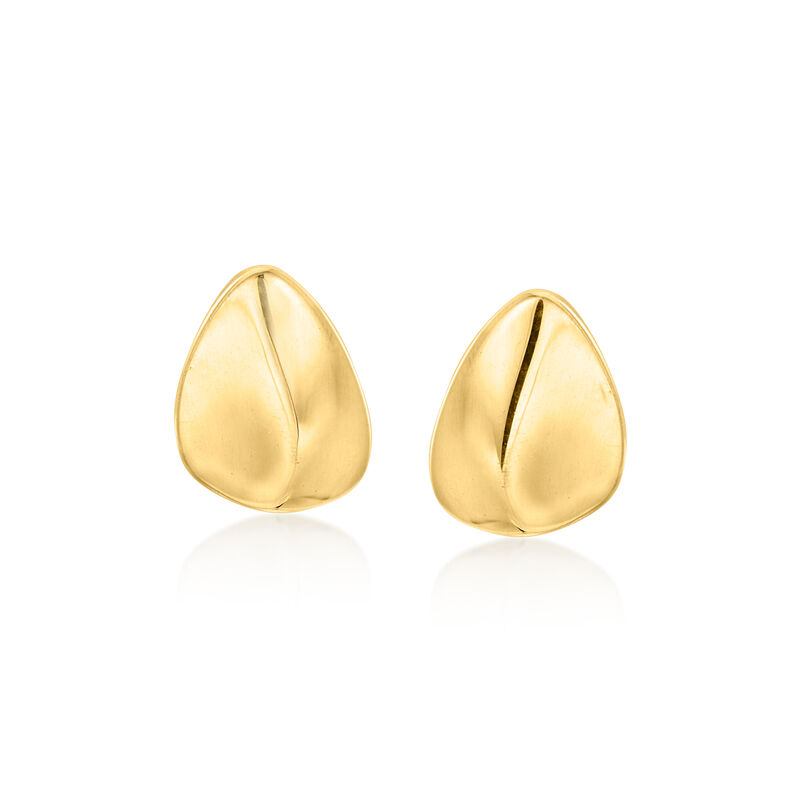 Italian 14kt Yellow Gold Domed Teardrop Stud Earrings image number 0