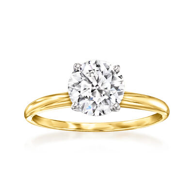 1.50 Carat Lab-Grown Diamond Solitaire Ring in 14kt Yellow Gold