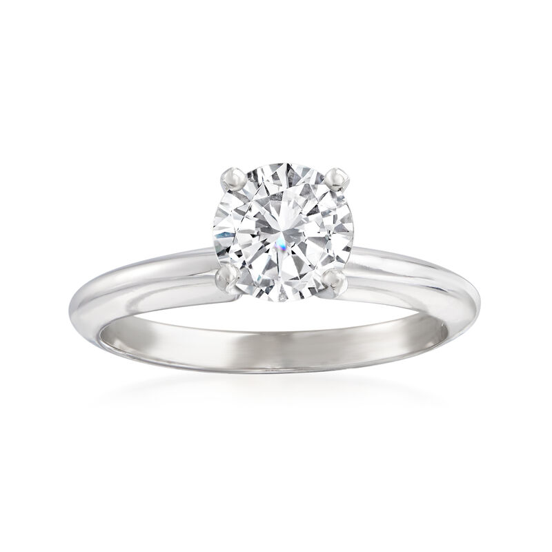 1.01 Carat Certified Diamond Solitaire Ring in 14kt White Gold image number 0