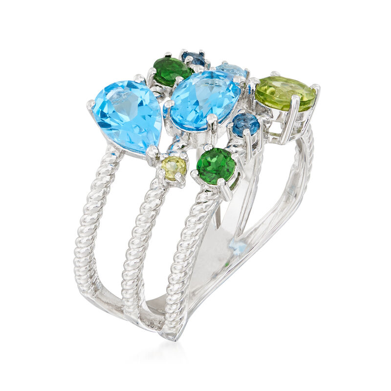 2.10 ct. t.w. Multi-Gemstone Ring in Sterling Silver image number 2