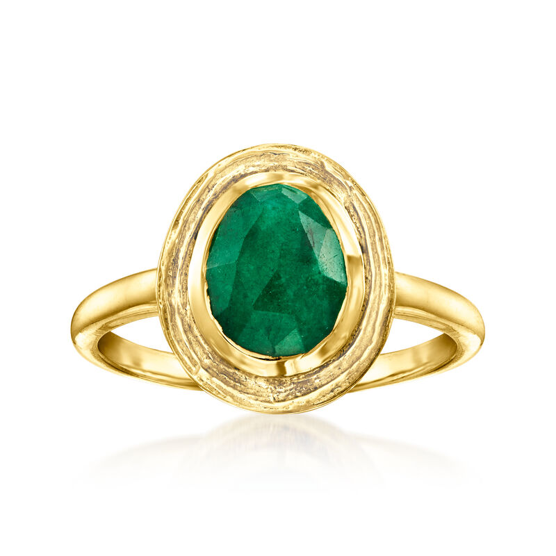 2.30 Carat Emerald Ring in 18kt Gold Over Sterling image number 0