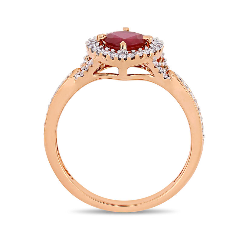 1.04 Carat Ruby and .22 ct. t.w. Diamond Heart Ring in 14kt Rose Gold image number 2