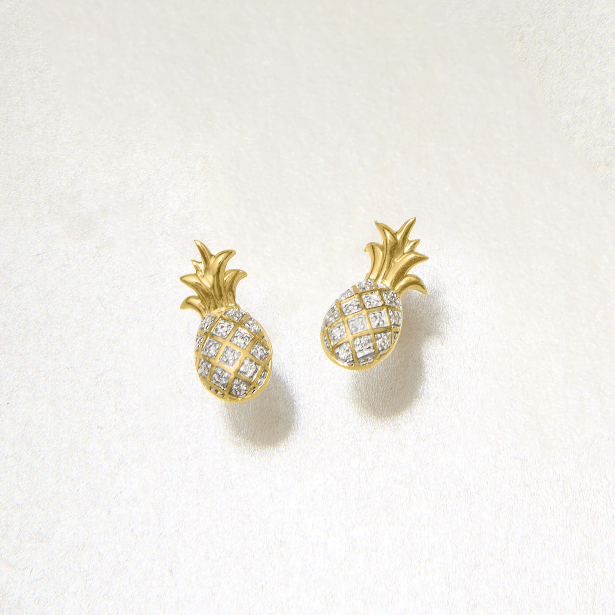 Pineapple diamond earrings on sale