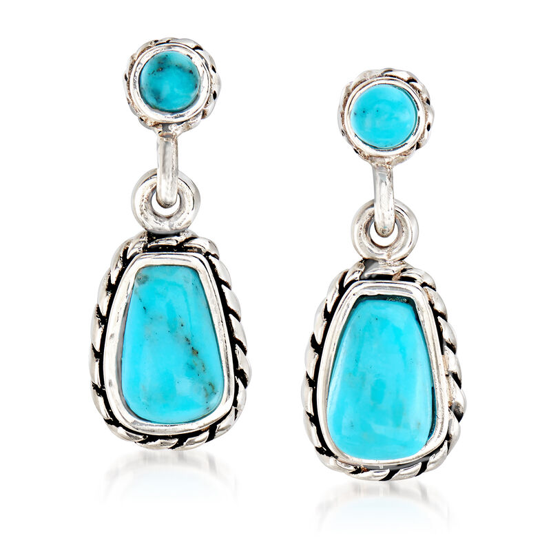 Turquoise Drop Earrings in Sterling Silver image number 0