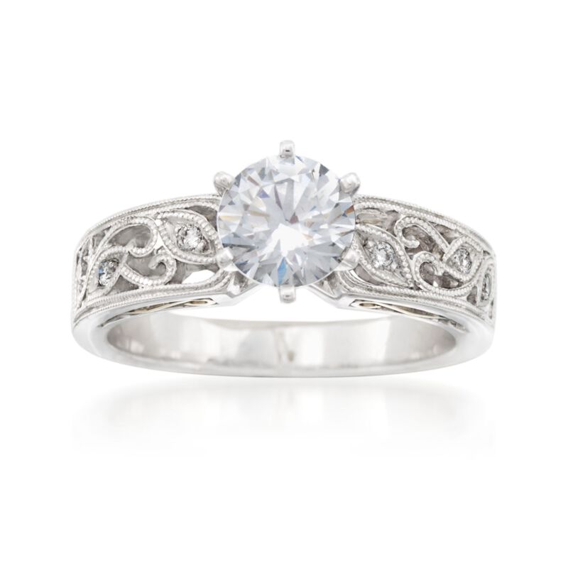 Simon G. Engagement Ring Setting with Diamond Accents in 18kt Two-Tone Gold image number 0