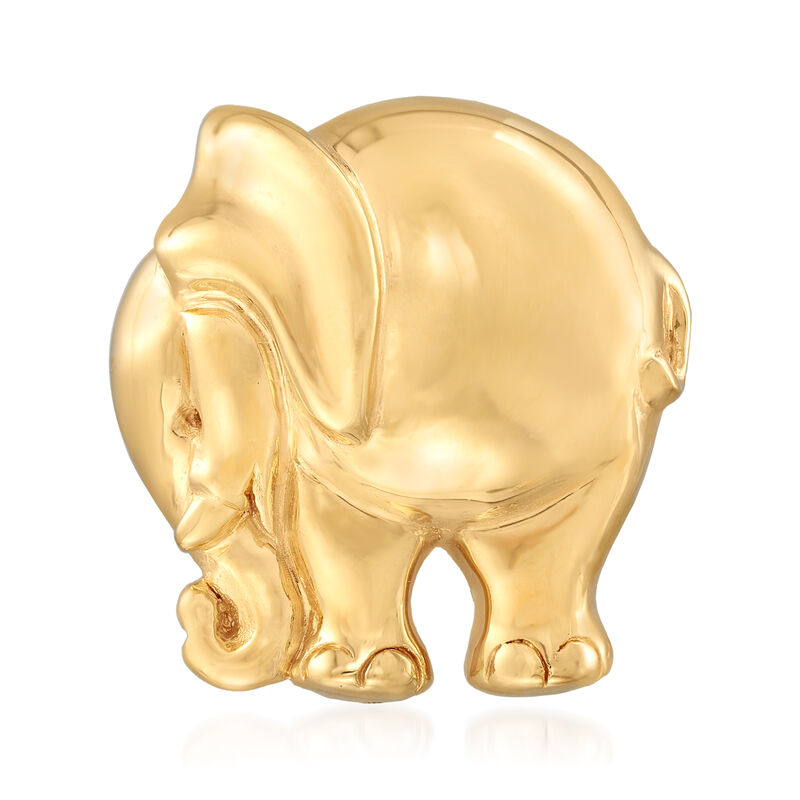 Italian 14kt Yellow Gold Elephant Pin image number 0